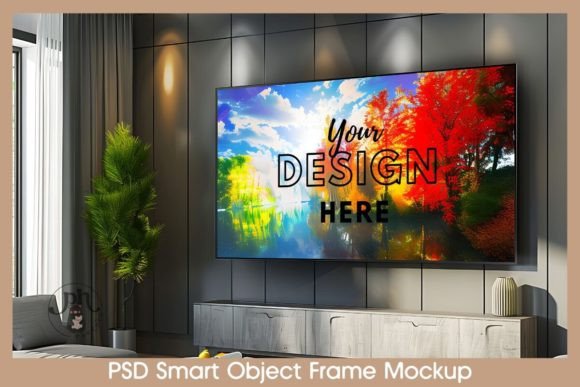 Download Frame TV Art Horizontal Mockup PSD File - Psd file Collection