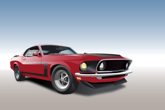 Download Vintage Muscle Car Vector Illustration - Illustration Collection