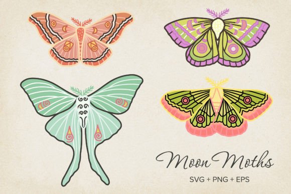 Download Lunar Moths &amp; Butterfly Vector SVG, EPS - Butterfly vector Collection