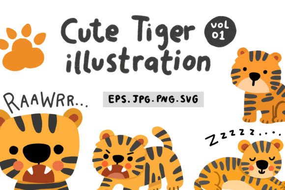 Download Cute Tiger Illustration Vol 01 - Illustration Collection