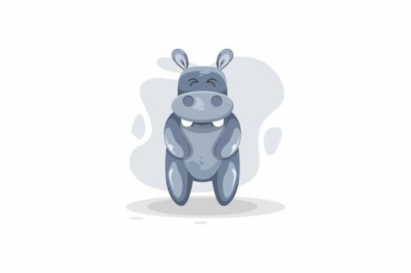Download Cute Hippo Illustration Logo Design - Illustration Collection