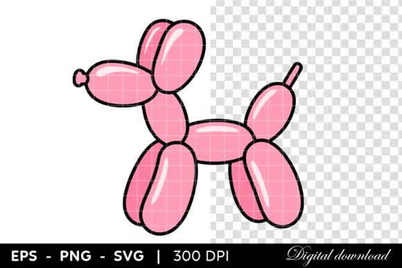 Download Pink Balloon Dog Animal Illustration - Illustration Collection
