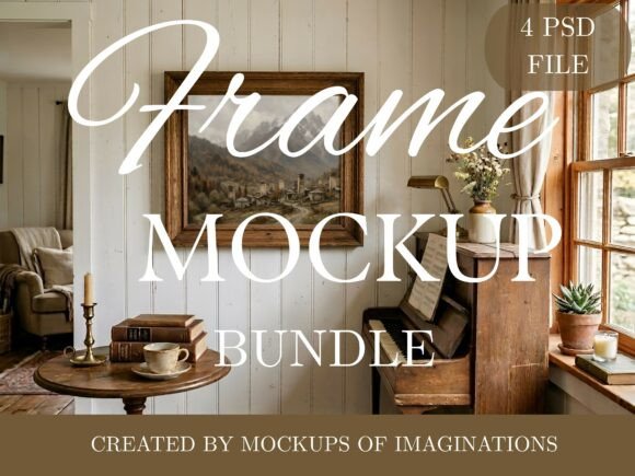 Download Vintage Frame Mockup Bundle - 4 PSD File - Psd file Collection