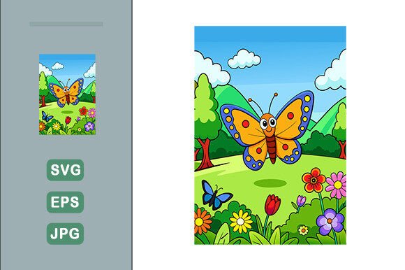 Download Butterfly Vector Landscape Background - Butterfly vector Collection