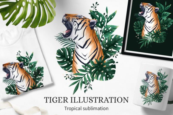 Download Tropical Tiger Illustration for Print - Illustration Collection