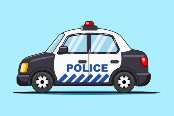 Download Cartoon Police Car Vector Illustration - Illustration Collection