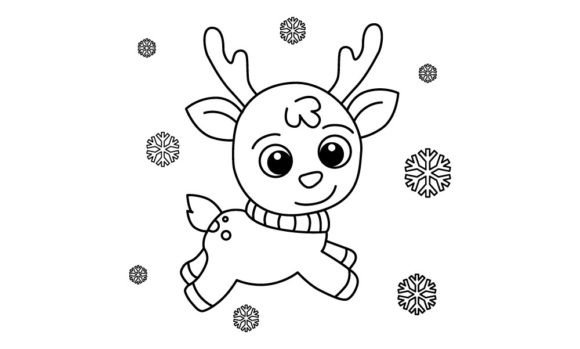 Download Funny Deer Cartoon Vector Coloring Page - Cartoon Collection
