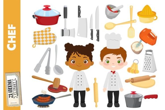 Download Chef Clipart Cooking Illustration Bundle - Illustration Collection
