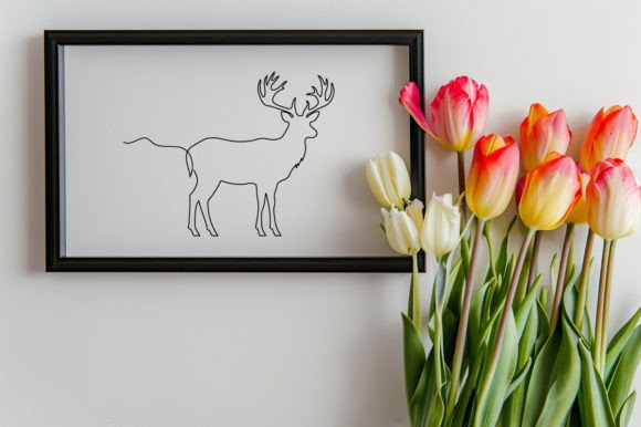 Download One Line Drawing of a Deer Vector Sketch - Drawing Collection