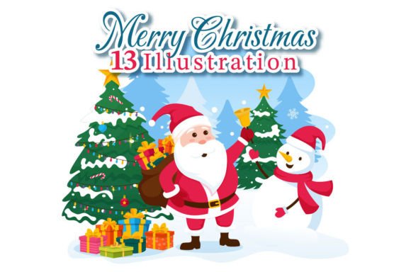 Download 13 Merry Christmas Vector Illustration - Illustration Collection