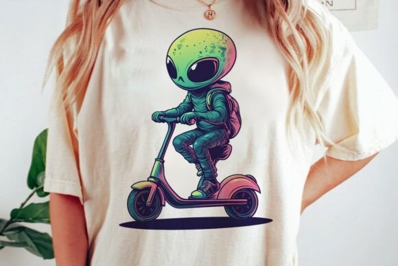 Download 1377_An_Alien_illustration_Alien_riding_ - Illustration Collection