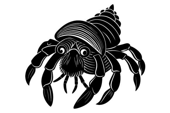 Download Cute Hermit Crab Silhouette Illustration - Illustration Collection