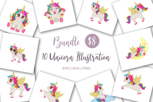 Download Unicorn Illustration Bundle - Illustration Collection